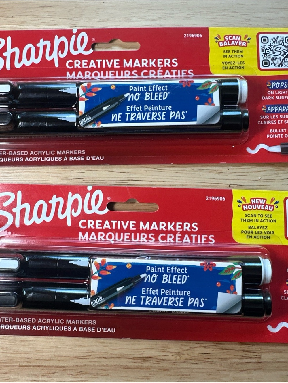 Sharpie Creative Marker Black Paint Effect (NoBleed) set of 2 white and 2 black